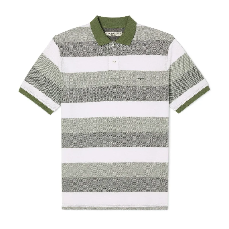 Men's Three-Quarter Sleeved TopsRM Williams S22 Rod Pique Stripe Polo