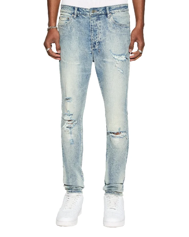 Men's Jeans with Fashionable RipsCHITCH PUNK BLUE THRASHED