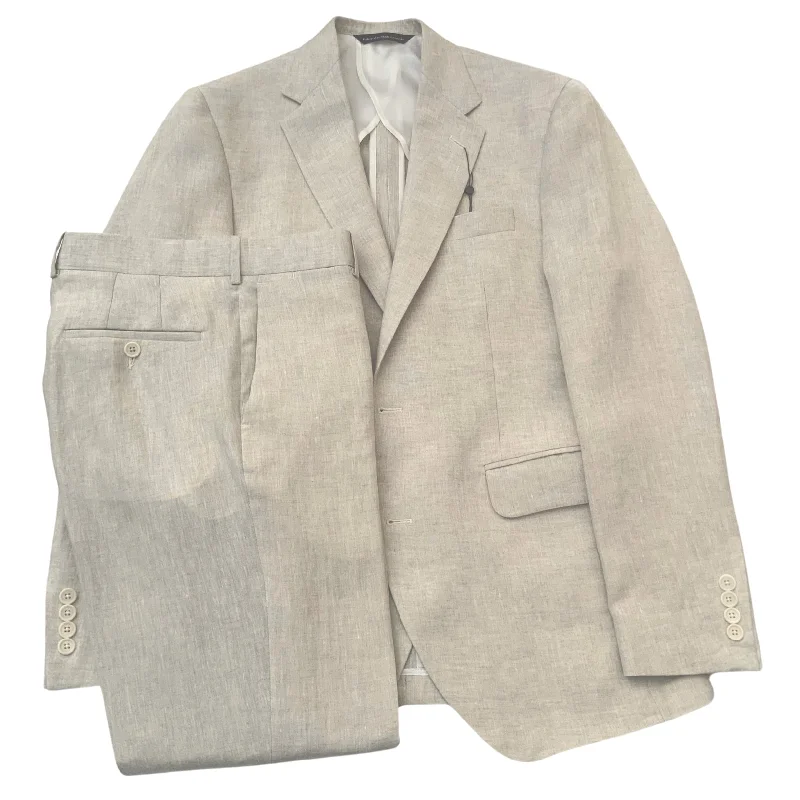 Natural Sand Two Button Linen Suit