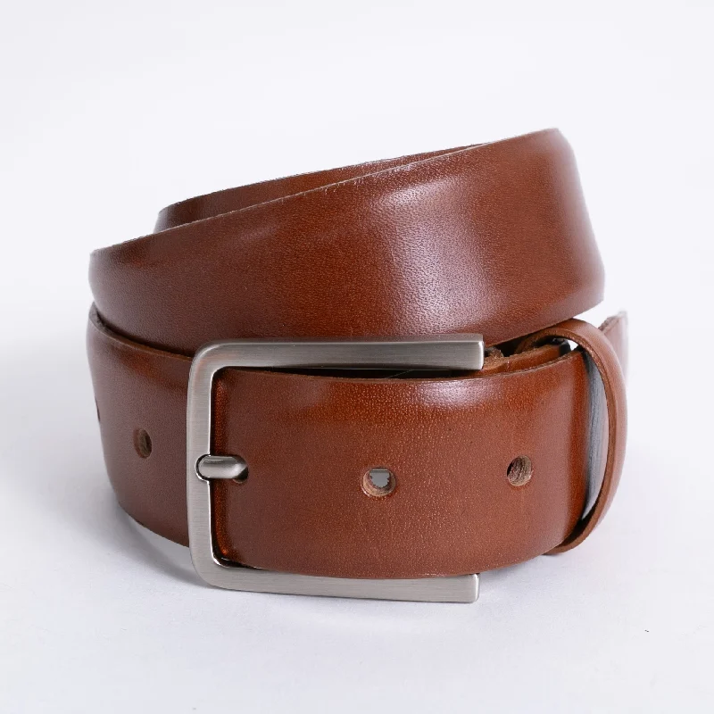 Burnished Cognac 35 mm Leather Dress Belt