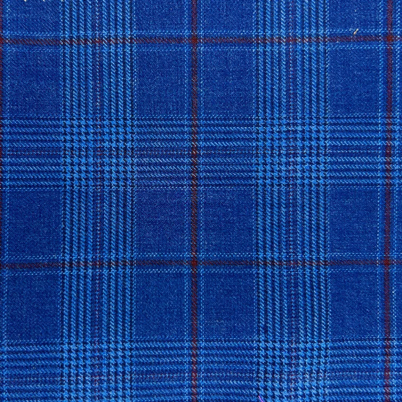 Medium Blue Plaid w/ Red Windowpane