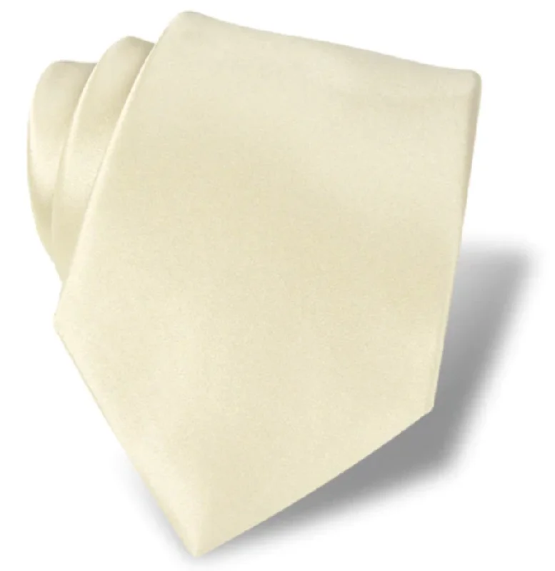 Champagne Solid Silk Satin Tie