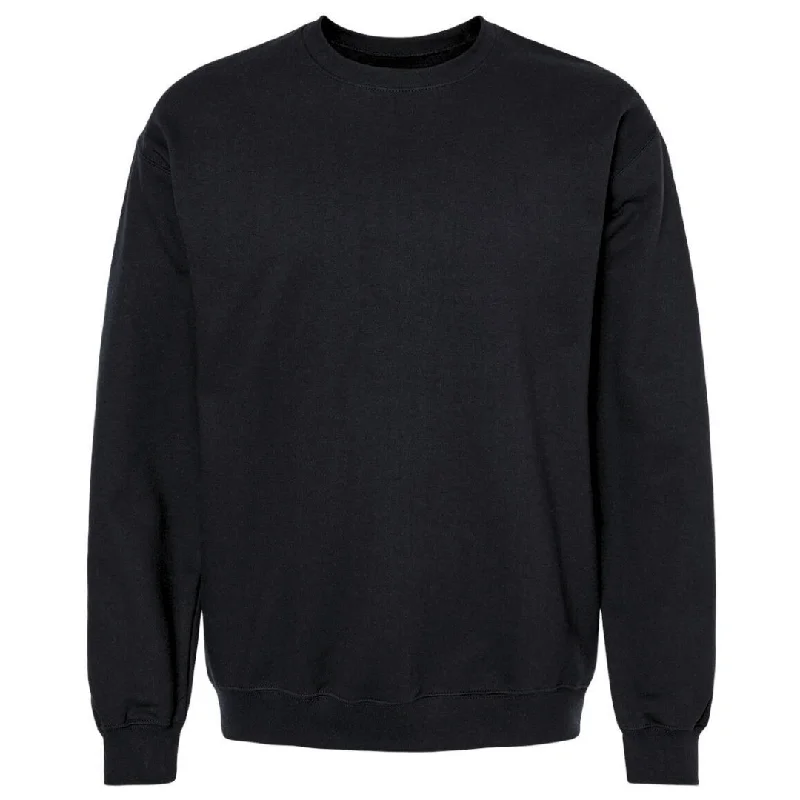 Black Classic Cotton Fleece Crewneck Sweatshirt