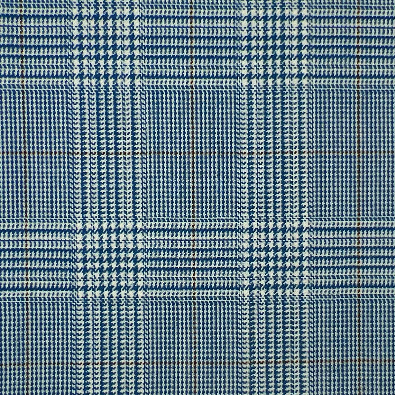 Medium Blue Prince Of Wales Plaid w/ Brown Windowpane