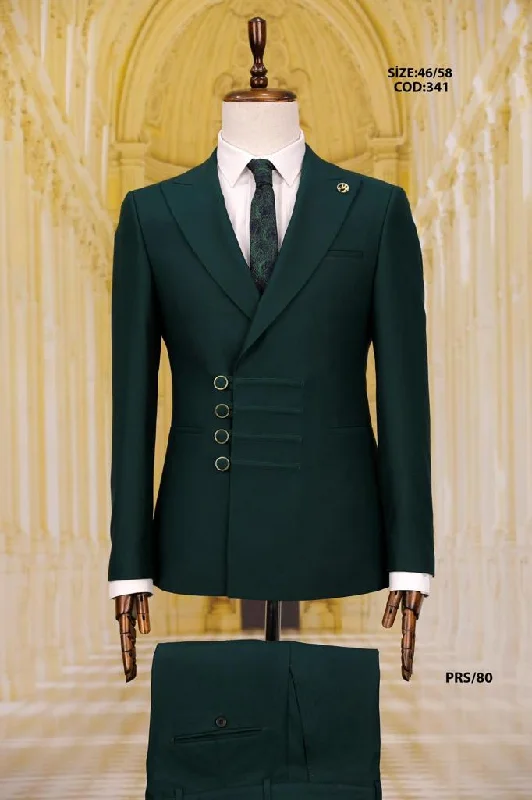 Dark Green 3 Piece Suit For Men