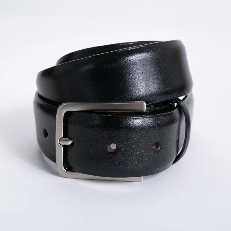 Black 35 mm Leather Dress Belt