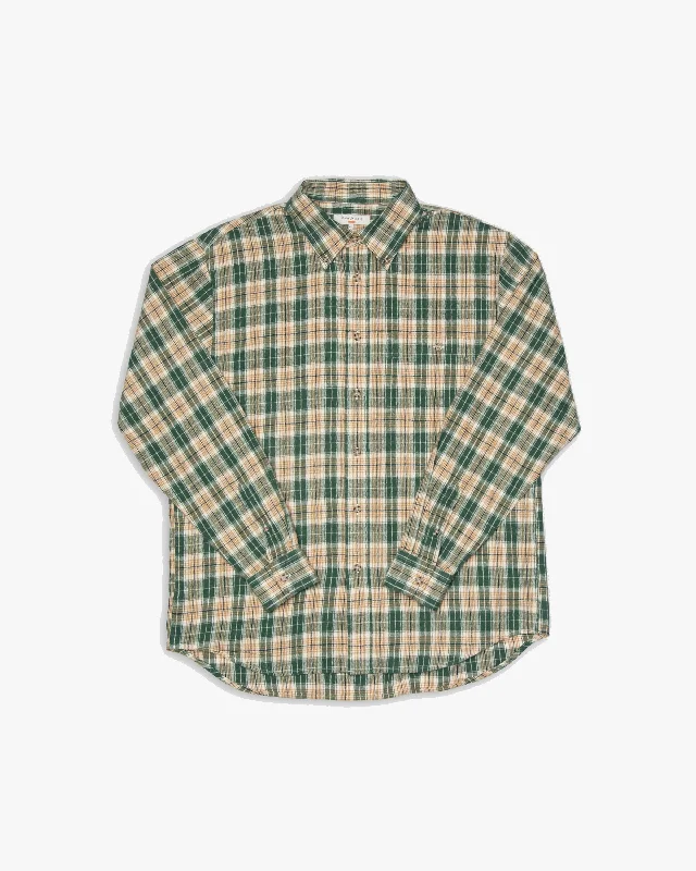 Oversized Relaxed-Fit Men's JeansNudie Jeans Julian Farmers Check Shirt - Racing Green