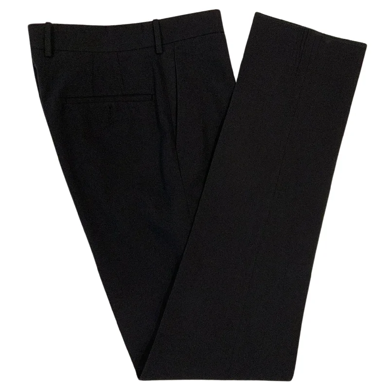 Black 'Paper' Wool & Cotton Trouser