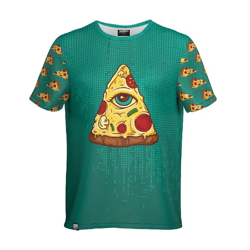 Patterned Men's Hawaiian ShirtsAll Seeing Pizza T-Shirt