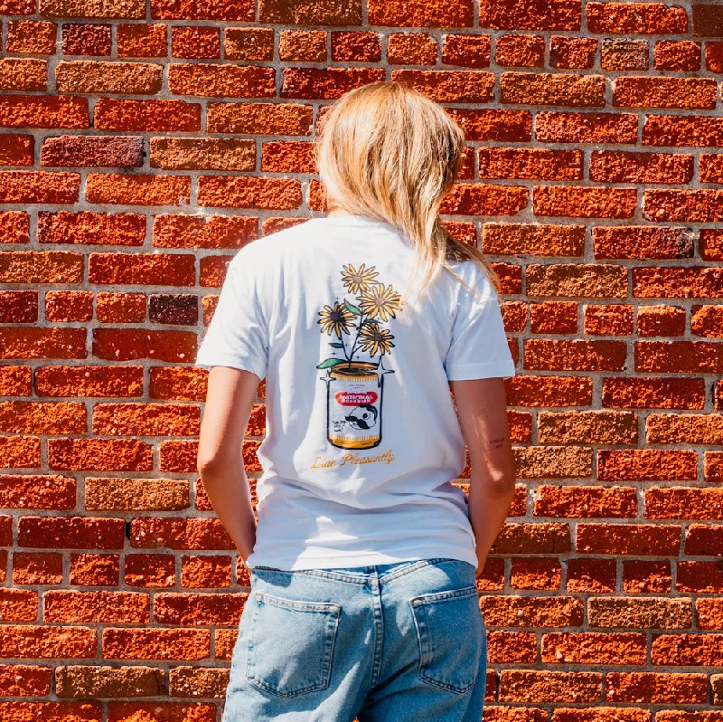 Men's Shirts with Geometric PatternsBLACK-EYED SUSAN TEE - WHITE