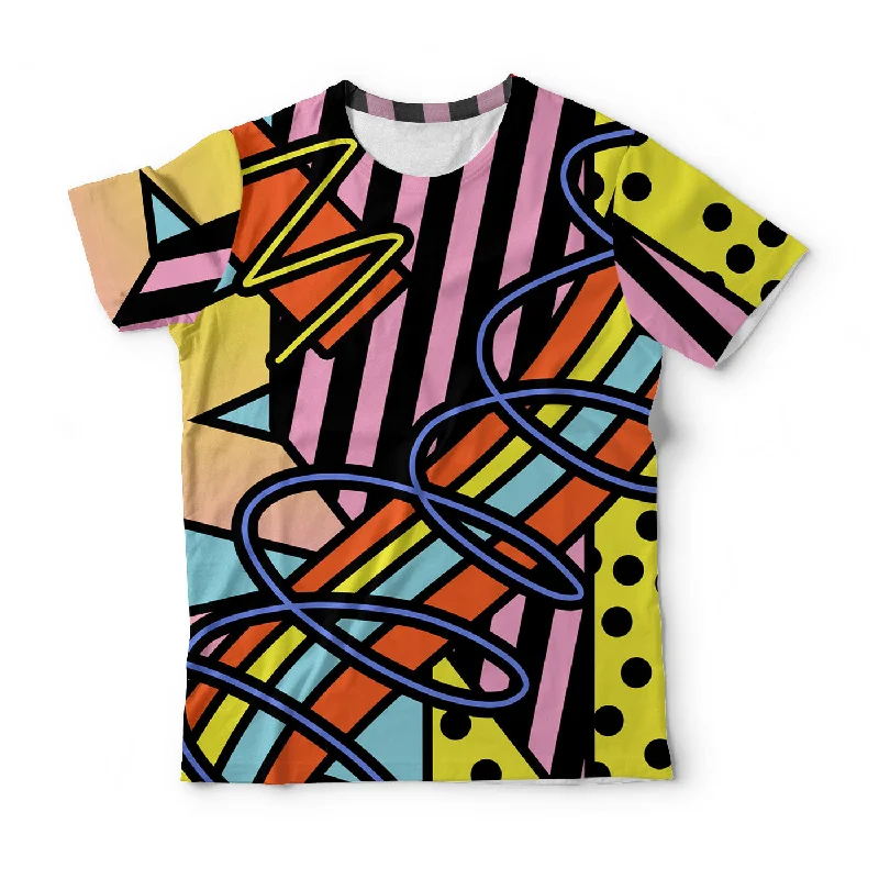 Men's Shirts with Appliqué DetailsDeconstructive Geometry T-Shirt