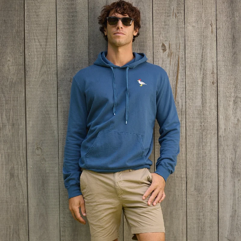 Men's Shirts with Antimicrobial TreatmentEmbroidered Seagull Pullover, Blue Steel