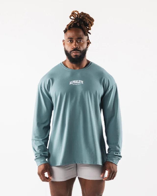 Men's Shirts with High NecksAA Paisley Print LS Tee - Turquoise