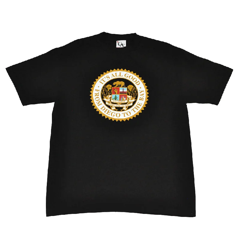 Men's Shirts with Spread CollarsMens Cali Assembly Seal T-Shirt Black