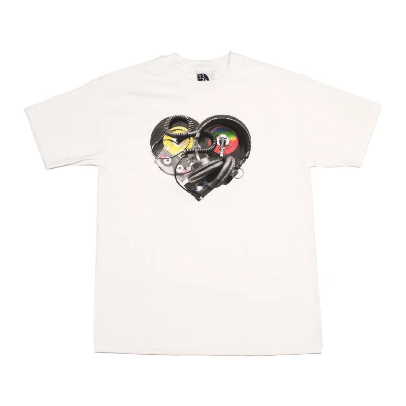 Men's Shirts with Zippered PocketsMens Ongaku In Love T-Shirt White