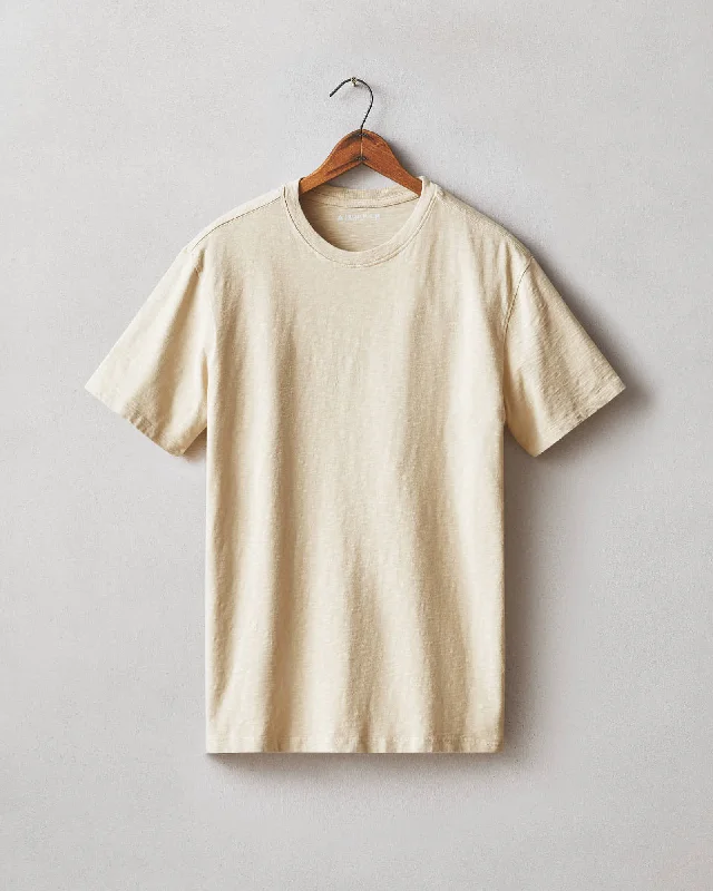 Men's Shirts with Belt LoopsPremium Slub Crew Tee - Pale Khaki