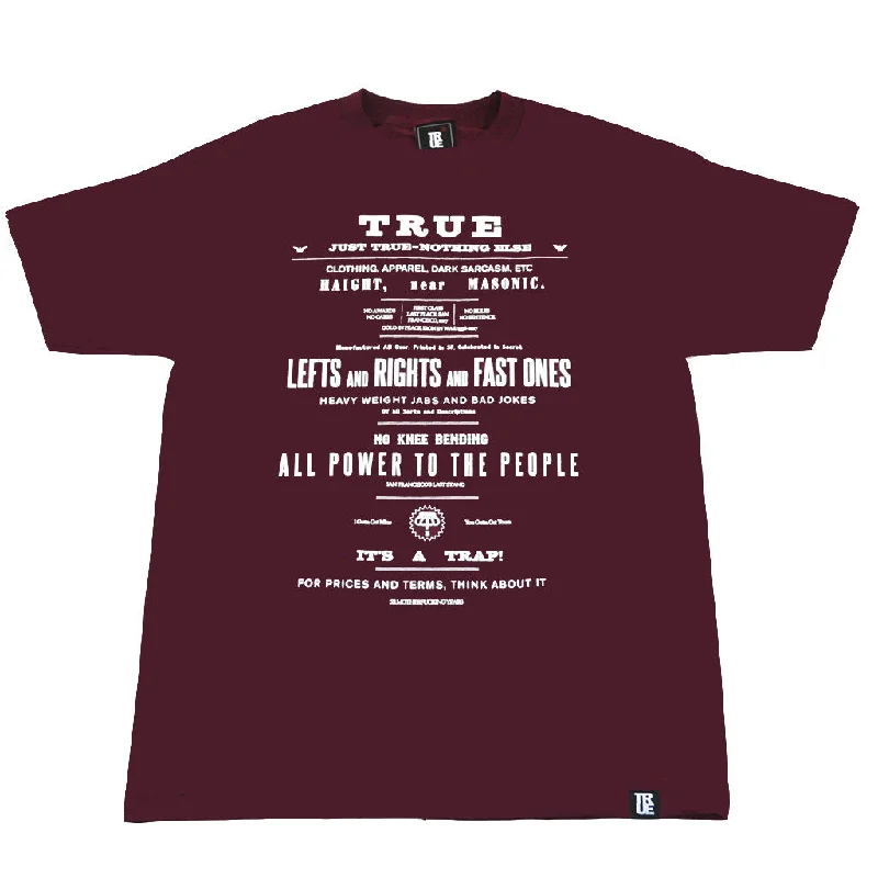 Men's Shirts with Geometric PatternsMens True Old Ad T-Shirt Burgundy