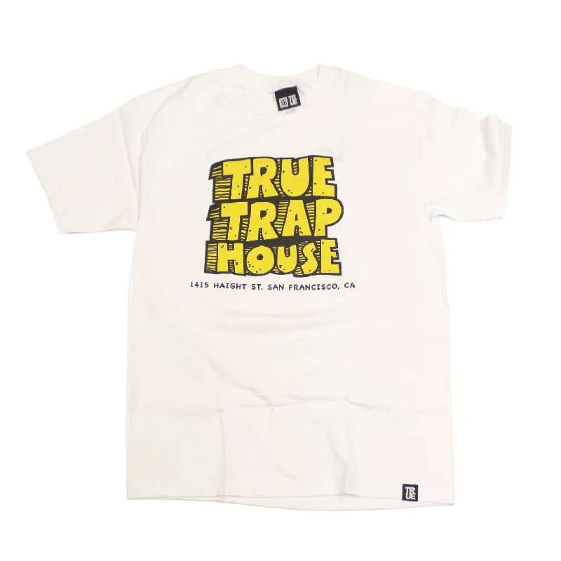 Men's Shirts with Velcro ClosuresMens True Trap House T-Shirt White