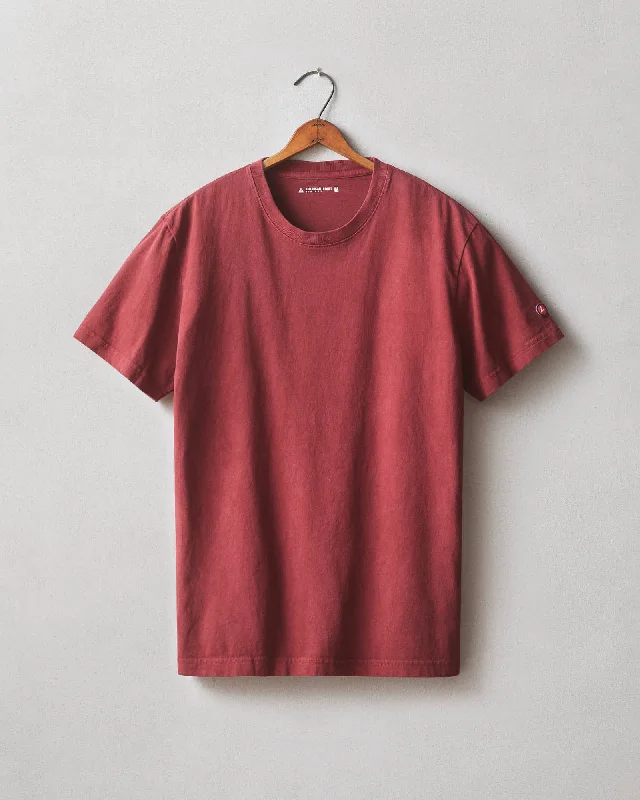 Men's Shirts with Pleated HemlinesVintage Crew Tee - Washed Tibetan Red