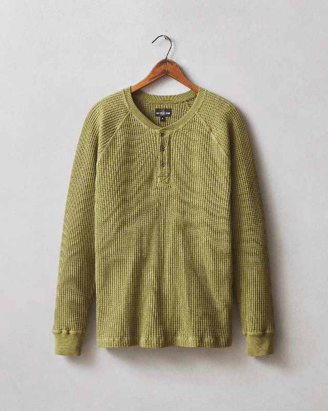 Men's Shirts with UV ProtectionWaffle Henley Long Sleeve - Capulet Olive