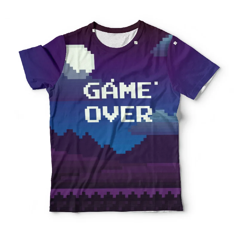 Stylish Men's HenleysPixel Game Over T-Shirt