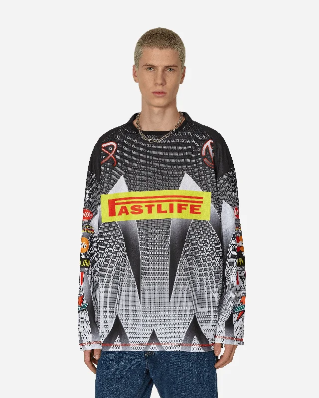 Striped Men's Tops24.7 Fastlife Moto Longsleeve T-Shirt Anthracite / White