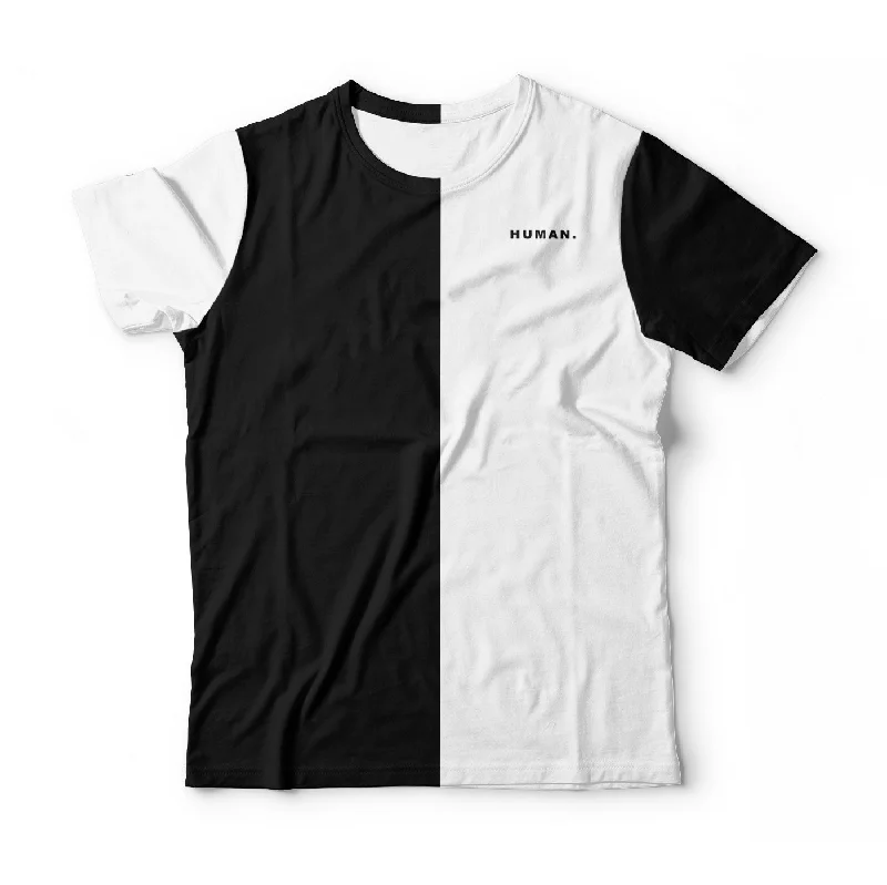 Men's Shirts with Checkered PatternsWhite & Black T-Shirt