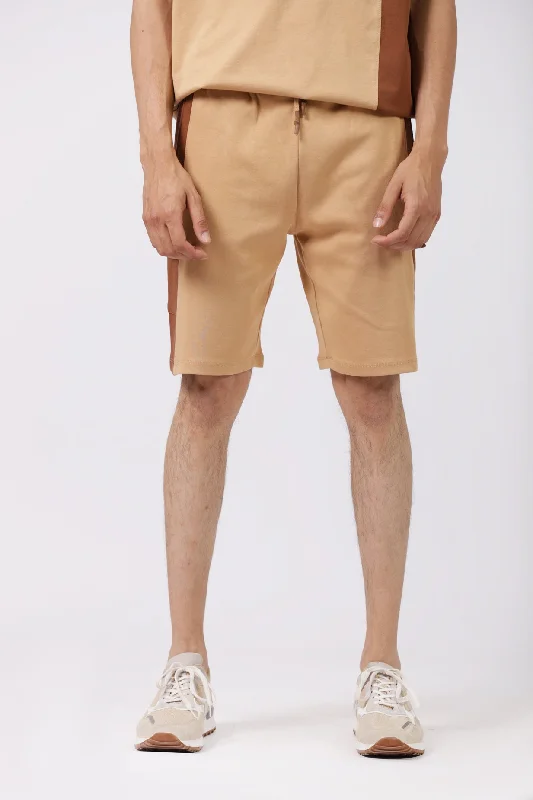 Men's Pants with Elastic CuffsKNIT COLOR BLOCKING SHORT