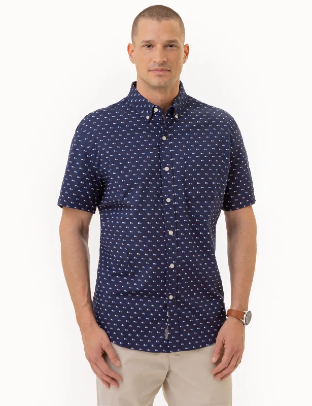 Men's Big and Tall Shirts for Added ComfortALL OVER DOUBLE DOT PRINT SHORT SLEEVE SHIRT