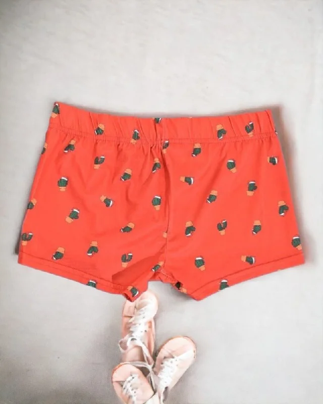 Men's Low-Waisted Pants for a Casual VibeOrange Cactus Print Boxer Shorts