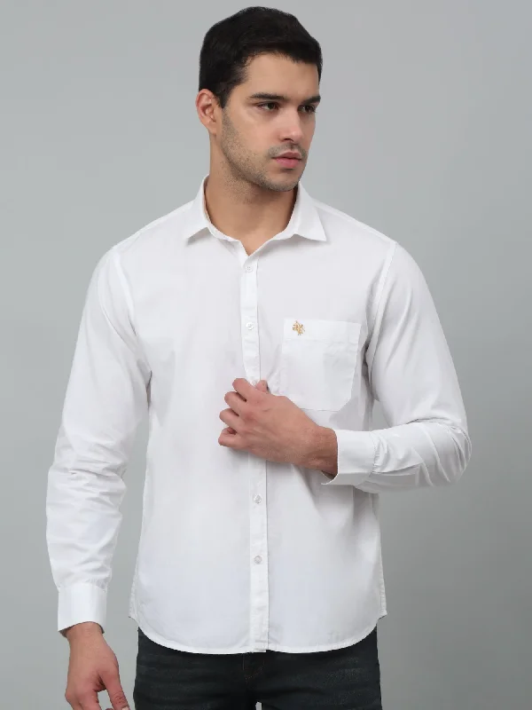 Men's Limited Edition Shirts for ExclusivityMen's White Casual Plain Full Sleeve Shirt