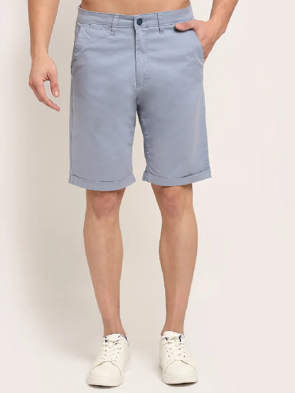 Men's Pants with Functional PocketsGrey Men Shorts