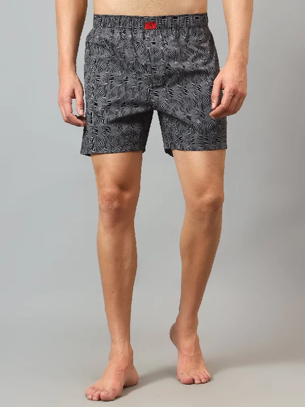 Men's Casual Pants for Everyday WearMen's Grey Printed Boxer