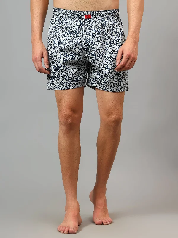 Men's Patterned Pants with Animal PrintsMen's Navy Blue Printed Boxer