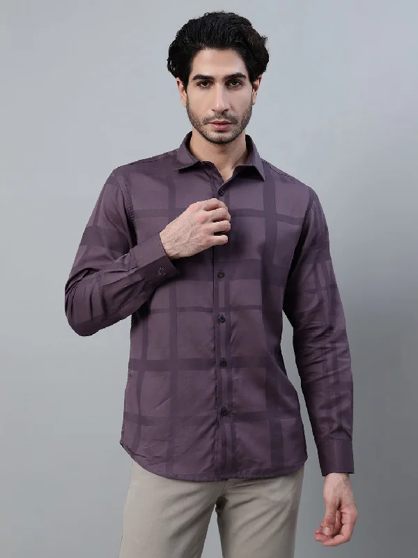 Men's Versatile Dress Shirts for Multiple OccasionsMen's Wine Printed Full Sleeve Casual Shirt