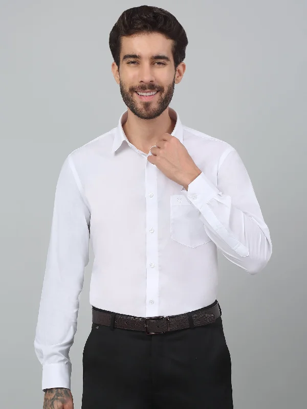 Men's Custom-Fit Shirts for a Personalized LookMen's White Formal Plain Full Sleeve Shirt