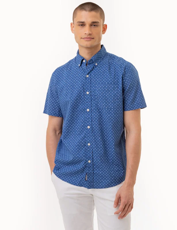 Men's Patterned Casual Shirts for Relaxed StylingDITSY PRINT SHORT SLEEVE WOVEN SHIRT