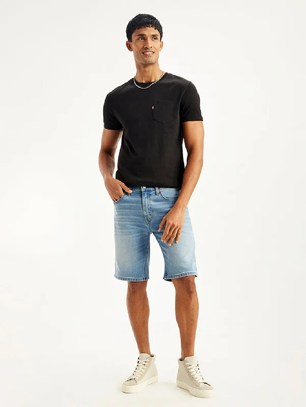 Men's Pants with Patch PocketsMen's Light-Blue Tapered Denim Shorts