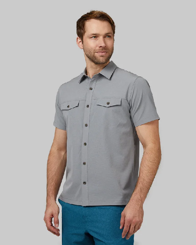 Men's Tennis Shirts for Court ComfortMEN'S OUTDOOR WOVEN SHORT SLEEVE BUTTON-UP