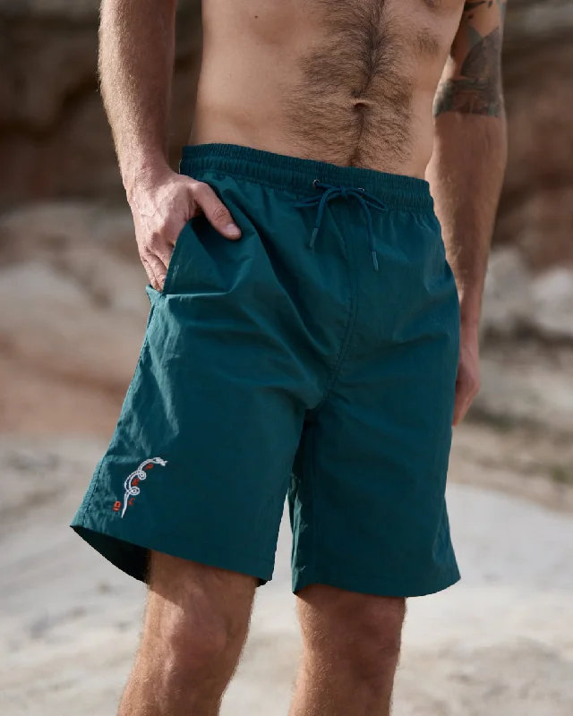 Men's Pants with Welt PocketsSerpent Board Short - Petrol Green