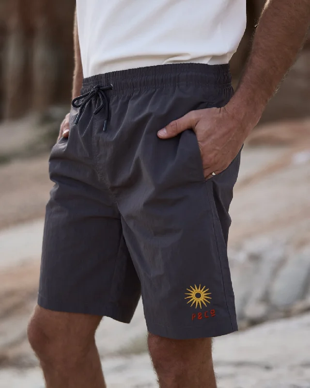 Men's Pants with Elastic CuffsSol Board Short - Charcoal Grey