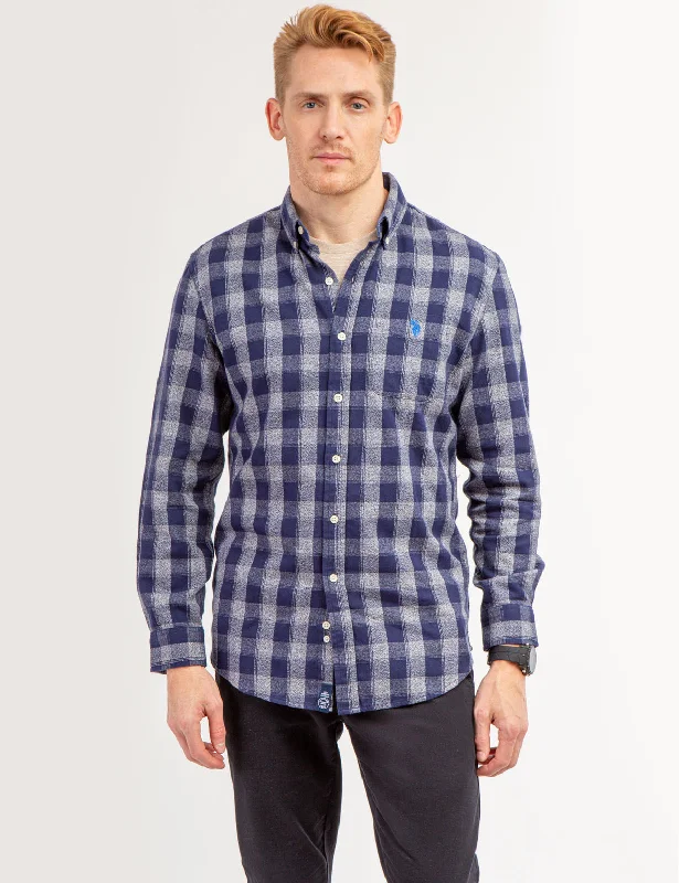 Comfortable Men's Flannel ShirtsPLAID JASPE COTTON LONG SLEEVE SHIRT