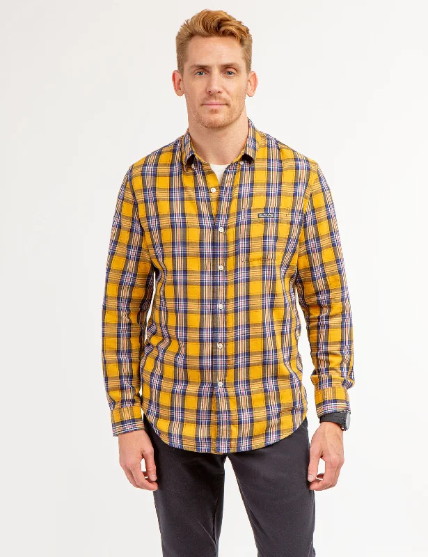 Men's Big and Tall Shirts for Added ComfortPLAID PEACHED TWILL LONG SLEEVE SHIRT