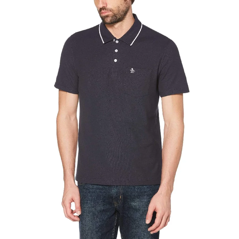 Men's Shirts with Patchwork PatternsTipped Pique Polo