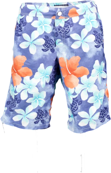 Men's Velcro-Closure Pants for ConvenienceVILEBREQUIN Blue Floral Longer Length Swim Shorts UK M