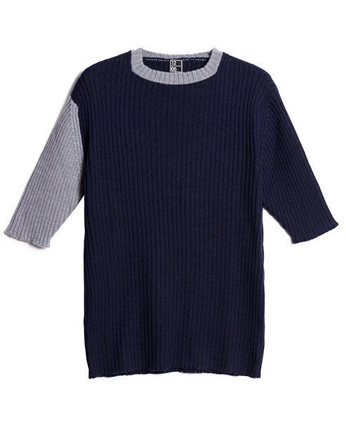 Men's Sweaters in Pastel ShadesWeft Ribbed Short Sleeve Knit