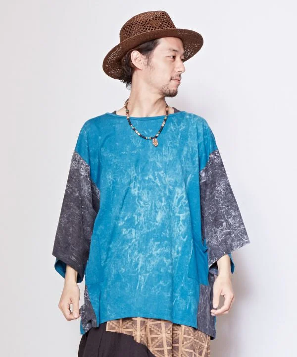 Men's Shirts with CollarsAcid Wash Men's Oversized Top