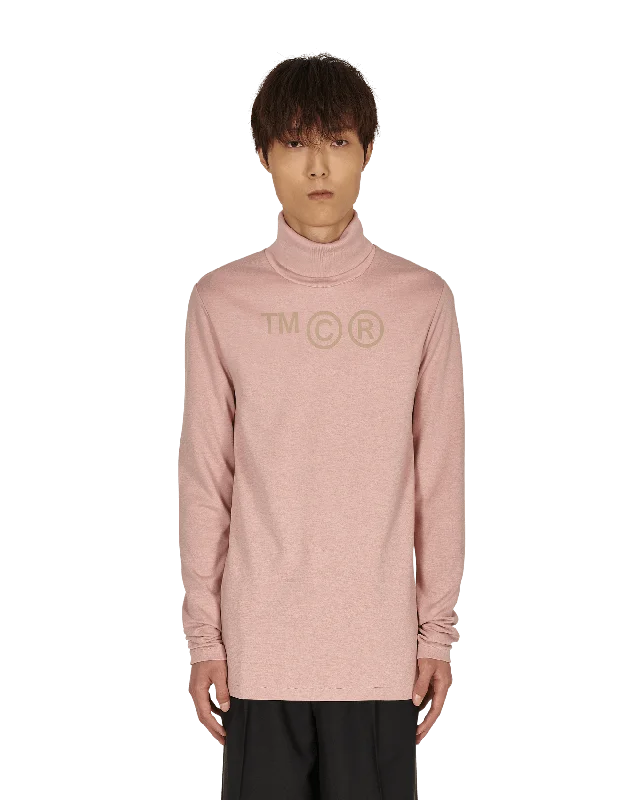 Men's Sweaters for Outdoor ActivitiesLogo Turtleneck Pink