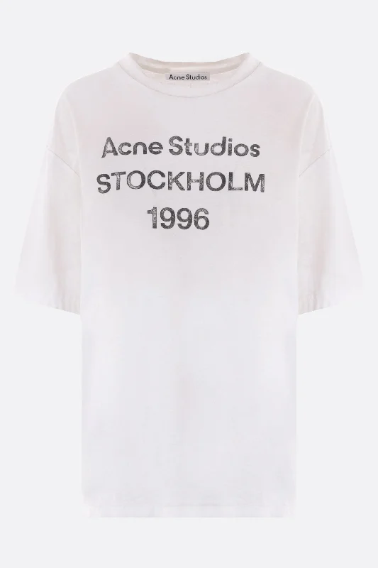 Elegant Men's Dress ShirtsAcne Studios 1996 print cotton and hemp t-shirt