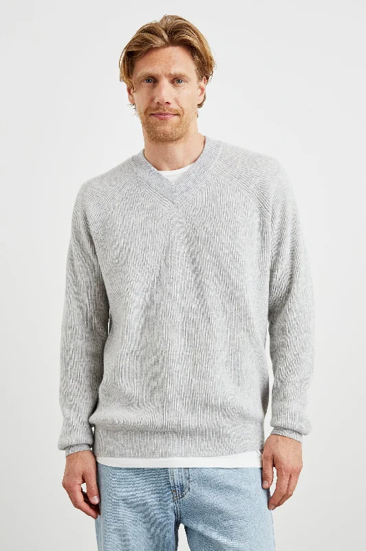 Men's Sweaters with Set-In SleevesANSEL SWEATER - GREY MELANGE